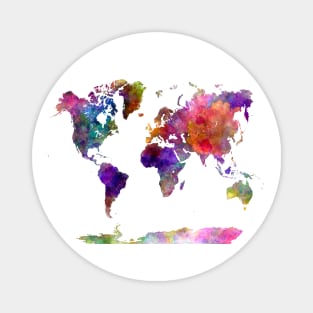 World Map in Watercolor 02 Magnet